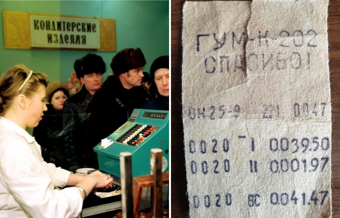 В советских магазинах была достаточно сложная система покупки продуктов 