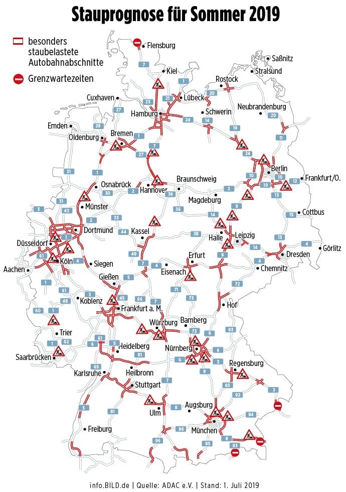 Карта немецких автобанов