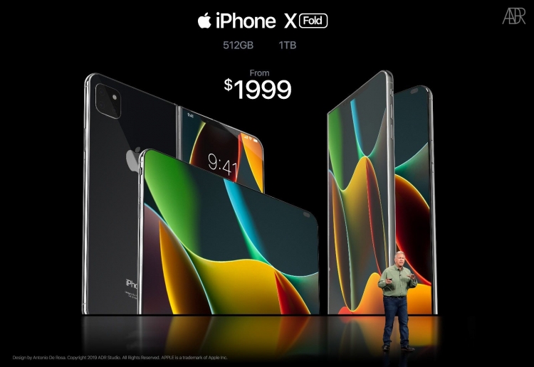 Складной iPhone X Fold глазами дизайнера Складной iPhone X Fold глазами дизайнера новости