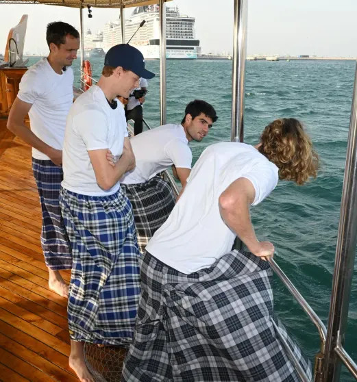 Андрей Рублёв, Даниил Медведев, Янник Синнер и Карлос Алькарас порыбачили вместе перед турниром в Дохе Андрей Рублёв, Даниил Медведев, Янник Синнер и Карлос Алькарас порыбачили вместе перед турниром в Дохе instagram (инстаграм),социальная сеть,Андрей Рублев,Брукс Надер,Даниил Медведев,карлос алькарас,Стефанос Циципас,янник синнер