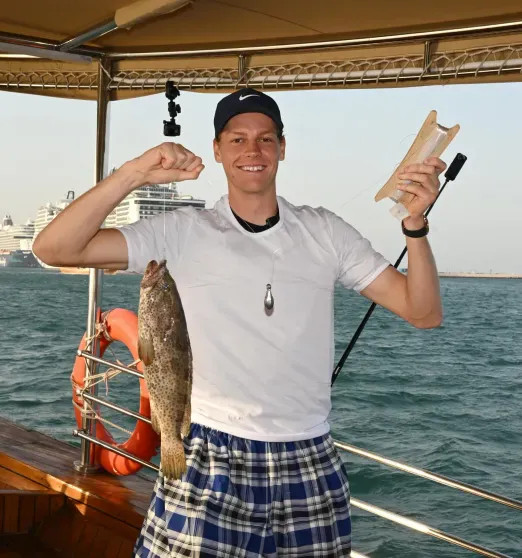 Андрей Рублёв, Даниил Медведев, Янник Синнер и Карлос Алькарас порыбачили вместе перед турниром в Дохе Андрей Рублёв, Даниил Медведев, Янник Синнер и Карлос Алькарас порыбачили вместе перед турниром в Дохе instagram (инстаграм),социальная сеть,Андрей Рублев,Брукс Надер,Даниил Медведев,карлос алькарас,Стефанос Циципас,янник синнер