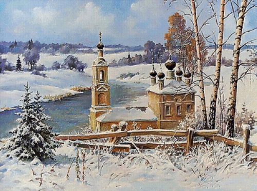 Художник Владимир Краевский. По снегу, летящему с неба 