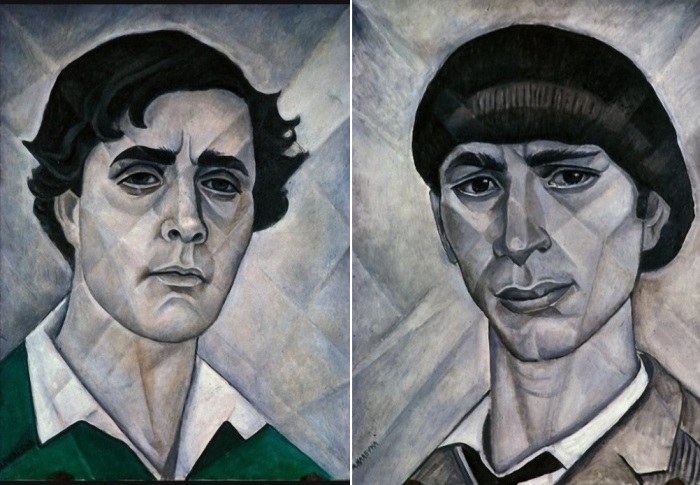 Маревна. Слева – Портрет Амедео Модильяни, 1955. Справа – Портрет Осипа Цадкина