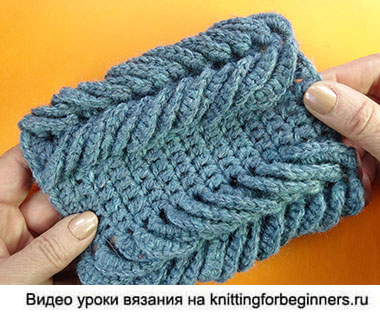 Супер узор для снуда - объемная коса крючком