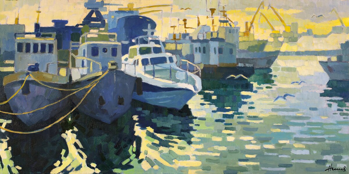 «Новороссийская бухта», 2010, холст, масло