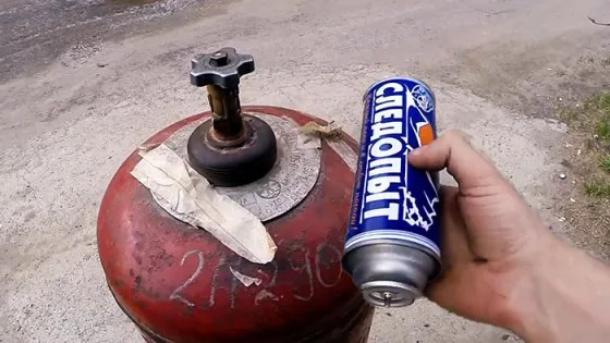 Как заправить газовый баллончик от большого бытового баллона