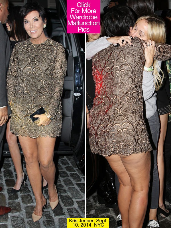 Kris Jenner Flashes Butt Cheeks Under Severely Short Mini Dress.