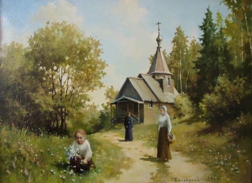 Художник Владимир Краевский. По снегу, летящему с неба 