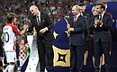 Церемония награждения победителей чемпионата мира по футболу 2018 года.