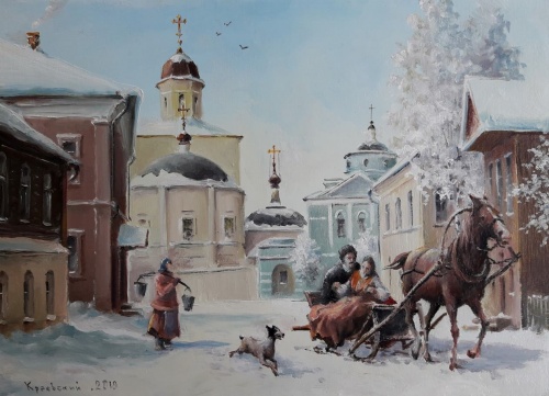 Художник Владимир Краевский. По снегу, летящему с неба 