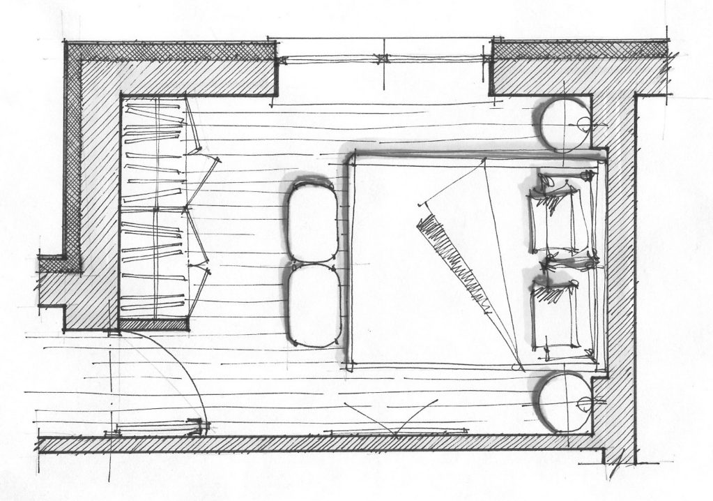 Тяжелыйслучай: дизайнеры показывают варианты планировки “неудобной” спальни Тяжелыйслучай: дизайнеры показывают варианты планировки “неудобной” спальни идеи для дома,интерьер и дизайн