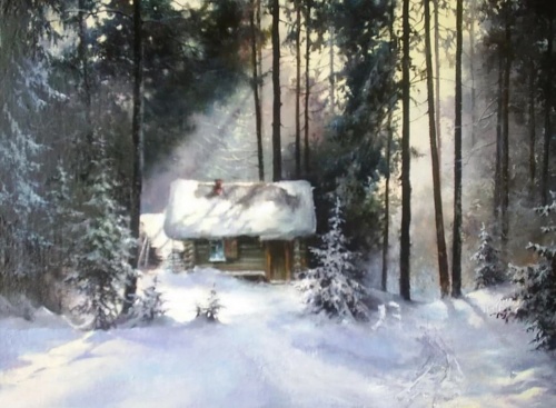 Художник Владимир Краевский. По снегу, летящему с неба 
