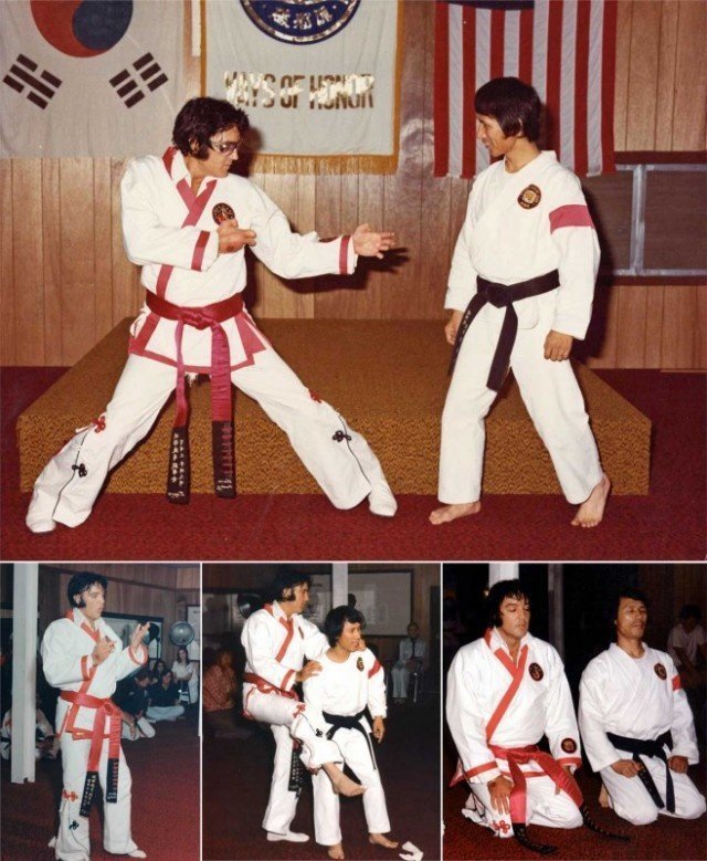 Элвис Пресли со своим учителем по каратэ Ханг Ри, 1974 СССР, история, факты, фото.
