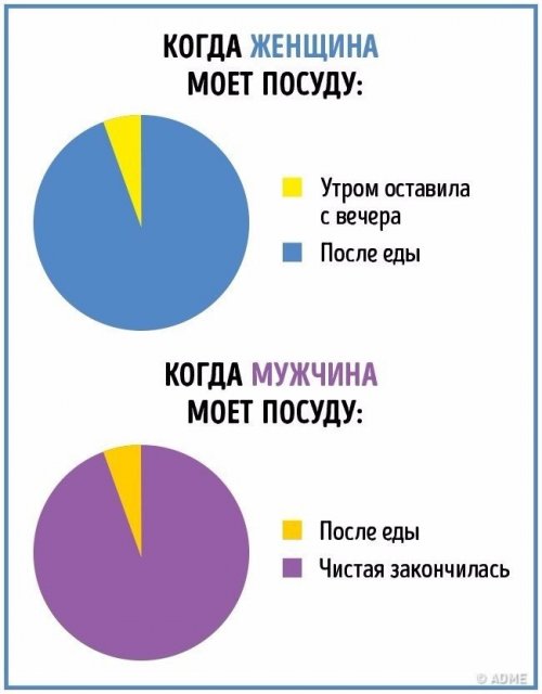 Отличия между мужчинами и женщинами в прикольной инфографике (10 фото)