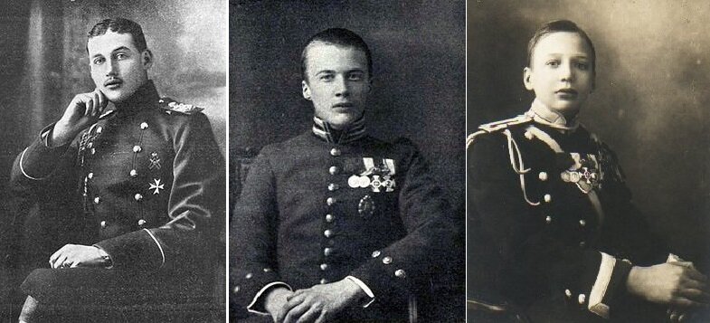 Слева направо Князья императорской крови Константин, Олег и Игорь Константиновичи. Фото из открытых источников.