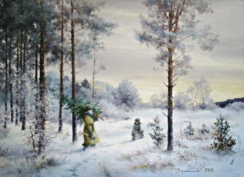 Художник Владимир Краевский. По снегу, летящему с неба 