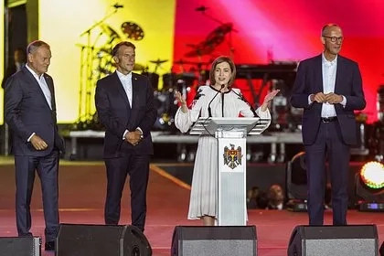 В Молдавии задержали 90 человек во время выступления Макрона, Мерца и Санду
