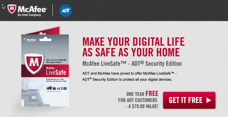 McAfee LiveSafe на 1 год бесплатно