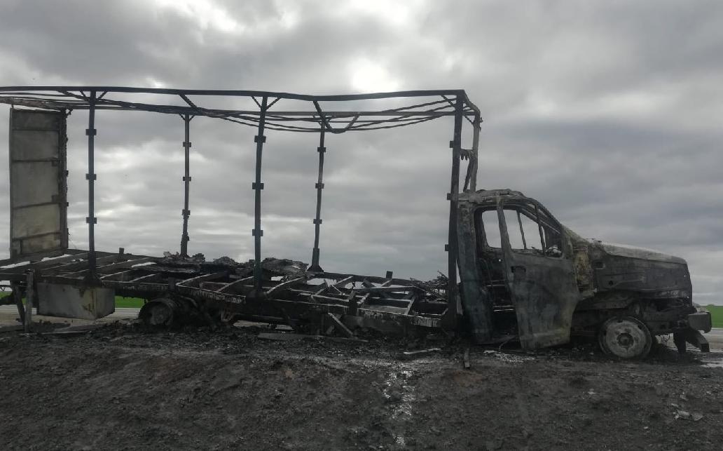 На трассе в Пронском районе сгорел грузовик