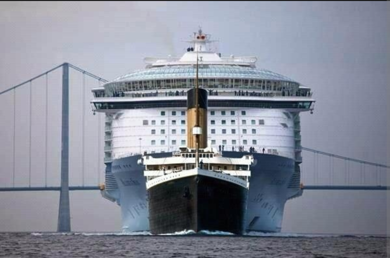 20. Титаник против современного круизного лайнера жизнь, мир, настоящее, прошлое, сравнение, тогда и сейчас, фото