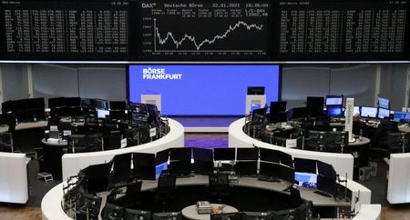 The German share price index DAX graph is pictured at the stock exchange in Frankfurt, Germany, January 22, 2021. REUTERS/Staff