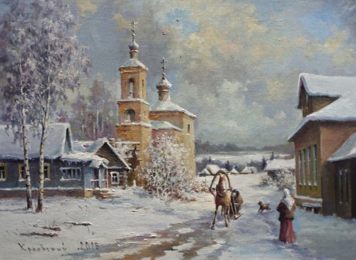 Художник Владимир Краевский. По снегу, летящему с неба 