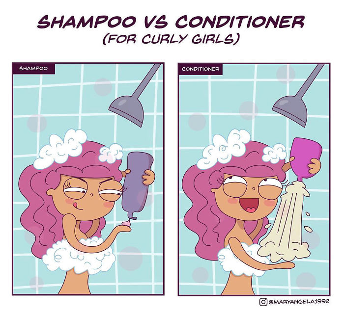 I Create Comics Based On Curly Hair Problems