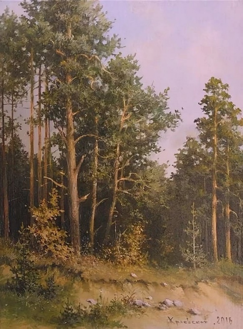 Художник Владимир Краевский. По снегу, летящему с неба 