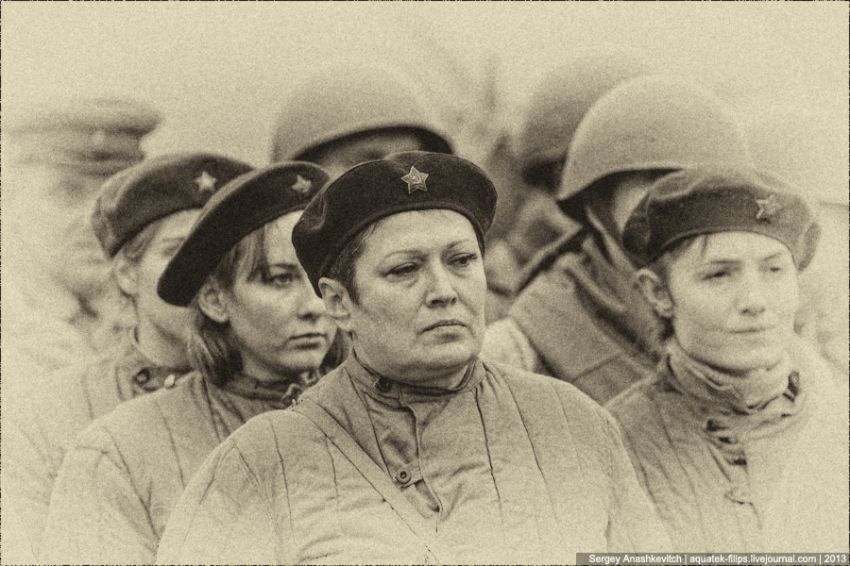 реконструкция, война, взгляд, девушки, женщины