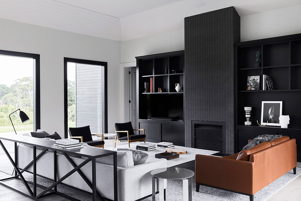 Необычный дом с чёрным фасадом в Австралии Необычный дом с чёрным фасадом в Австралии Австралия,загородный дом,интерьер и дизайн,минимализм,современный стиль,темные тона