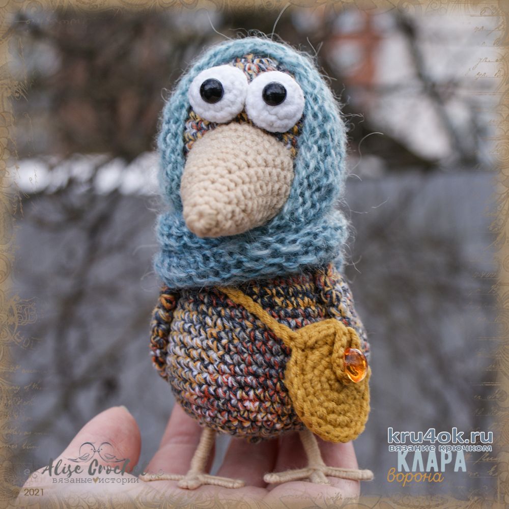 Ворона Клара, вязанная крючком игрушка. Работа Alise Crochet вязание,игрушки,мастер-класс