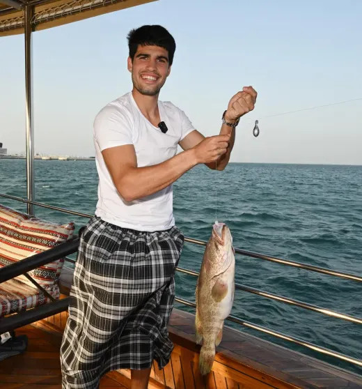 Андрей Рублёв, Даниил Медведев, Янник Синнер и Карлос Алькарас порыбачили вместе перед турниром в Дохе Андрей Рублёв, Даниил Медведев, Янник Синнер и Карлос Алькарас порыбачили вместе перед турниром в Дохе instagram (инстаграм),социальная сеть,Андрей Рублев,Брукс Надер,Даниил Медведев,карлос алькарас,Стефанос Циципас,янник синнер