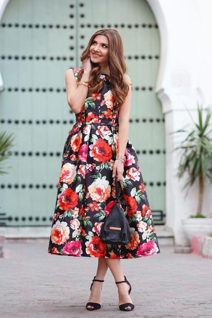 Модные платья с цветами