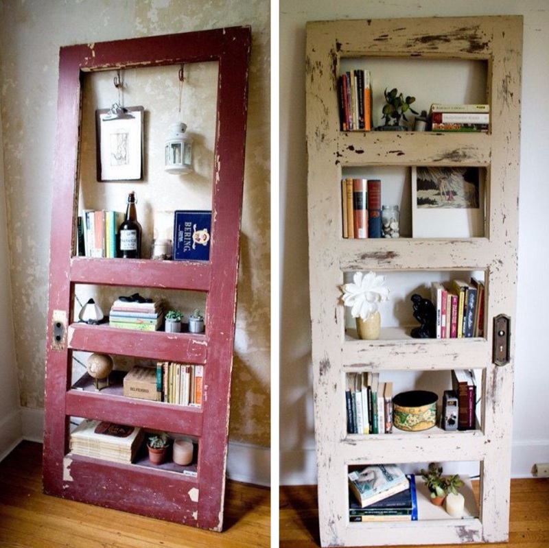 книжные полки из дверей
