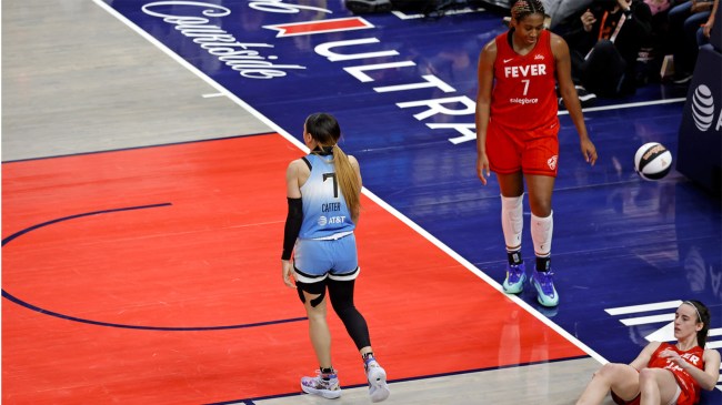 Chennedy Carter whistled for flagrant foul for knocking Caitlin Clark to the ground