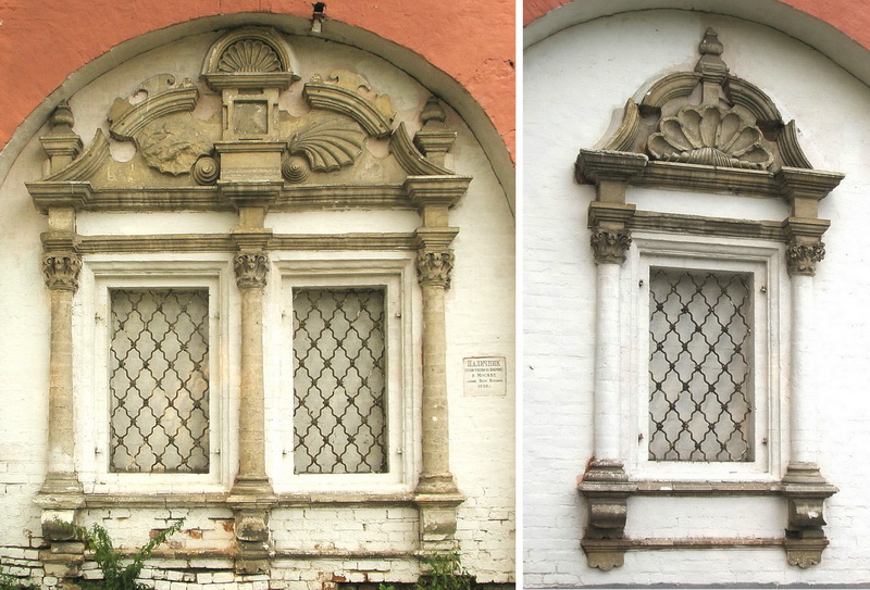 Наличники утраченной Успенской церкви на территории Донского монастыря.