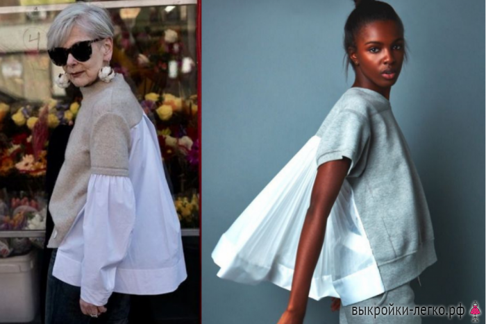 Оригинальный комбинированный свитшот выкройка свитшота,Одежда,свитшот,своими руками