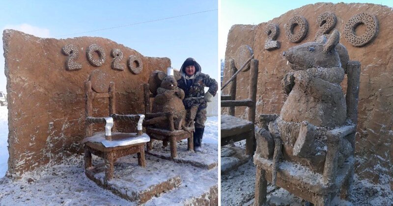 К Новому году - новые оригинальные изваяния из якутского навоза скульптыры,юмор и курьезы,якутия