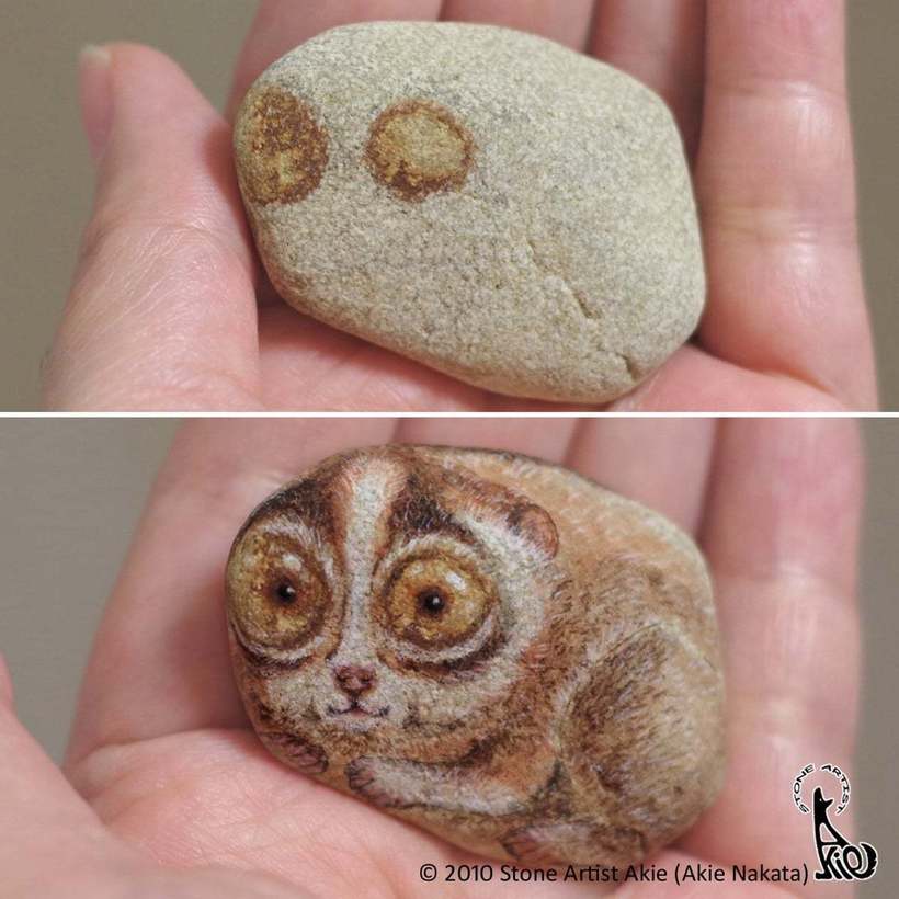 Японка превращает камни в реалистичных животных 
