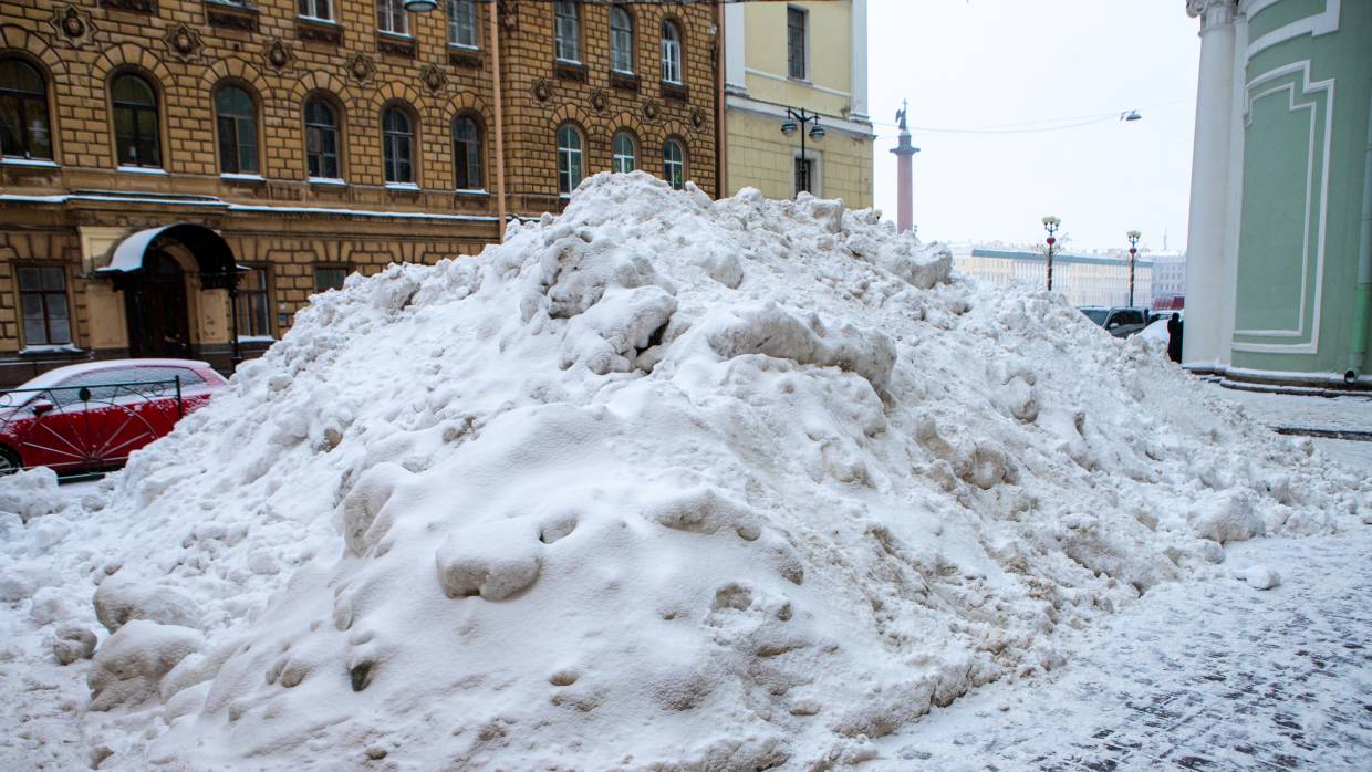 Зима в Питере снежные завалы