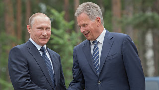 Президент РФ Владимир Путин и президент Финляндии Саули Ниинисте в Финляндии. 27 июля 2017