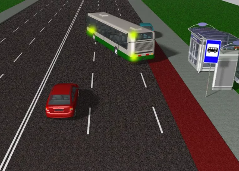 Автобус выезжает из остановки на вторую полосу — имеет ли право?