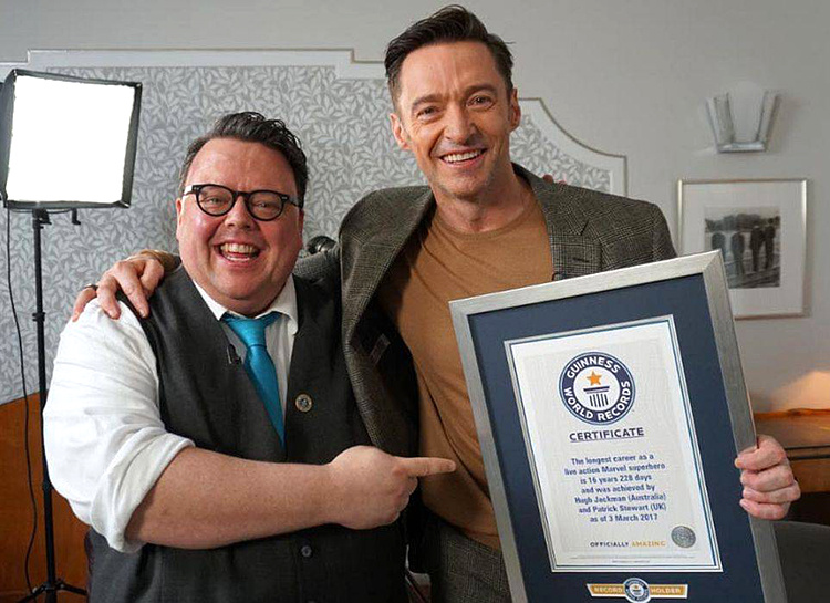Хью Джекман попал в книгу рекордов Гиннесса Хью Джекман попал в книгу рекордов Гиннесса