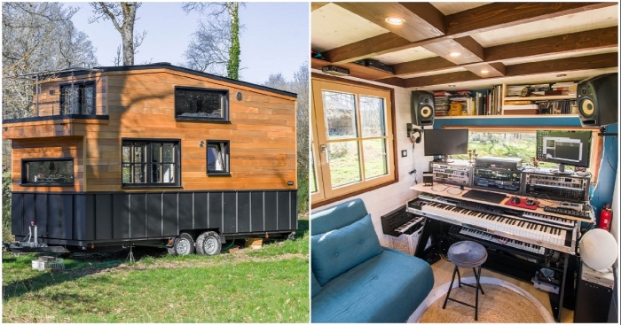 Крошечный дом на колесах служит и студией, и жилищем для молодого композитора