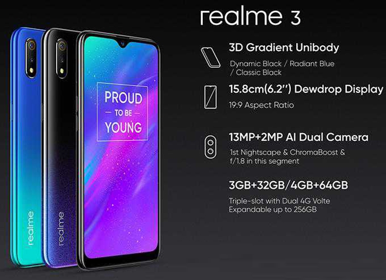 Экран смартфона OPPO Realme 3 занимает почти 90 % площади лицевой поверхности новости