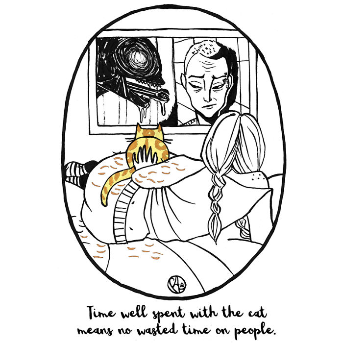 My Girlfriend Keeps Painting Our Life With 3 Cats And A Dog And I Can't Get Enough Of It!