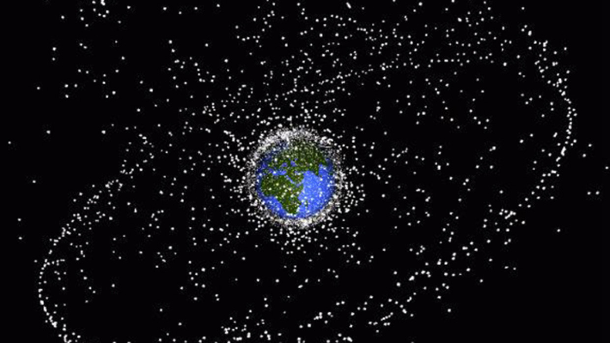 Карта космического мусора на орбите