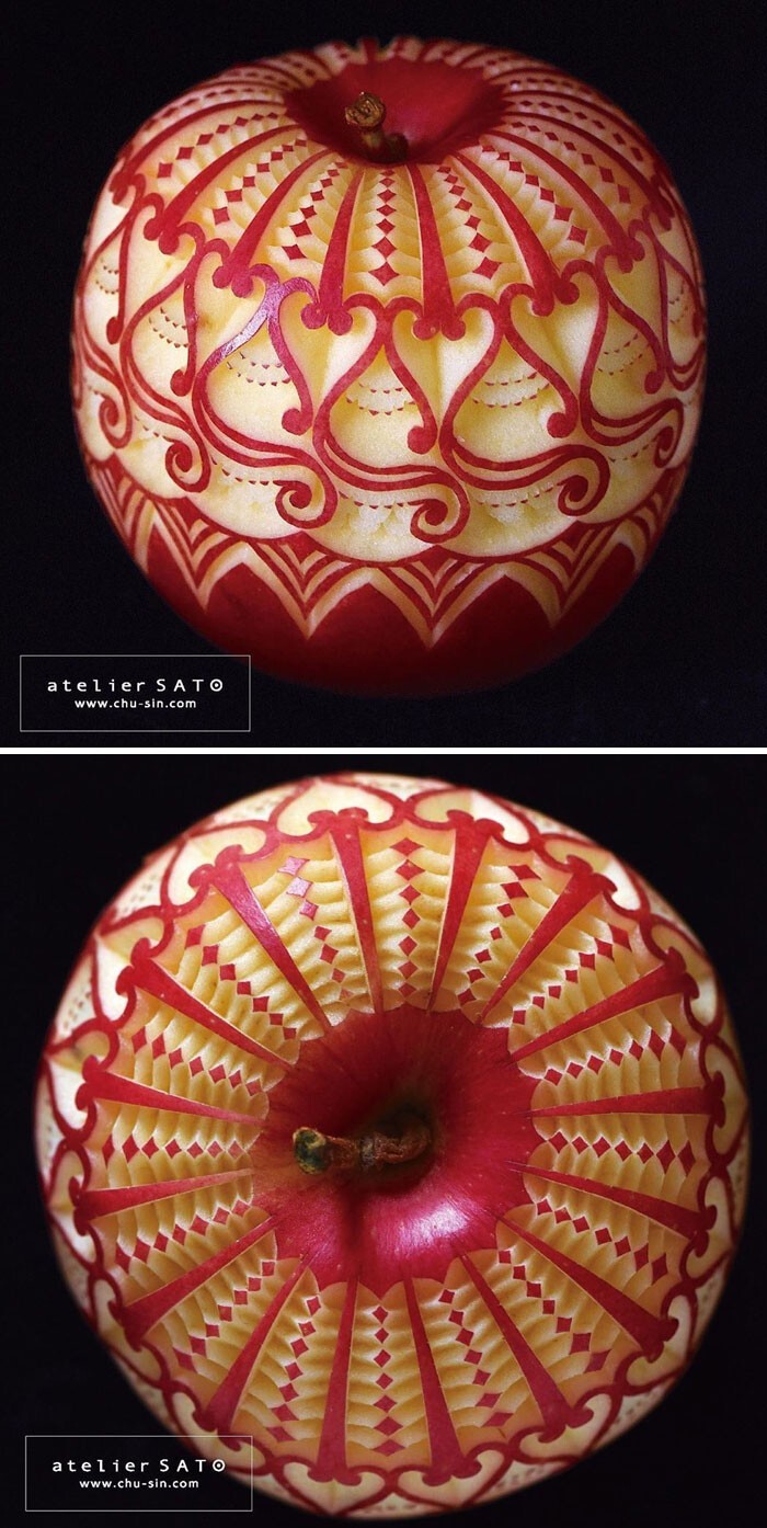 Потрясающее искусство: художница вырезает тайские узоры на фруктах и овощах вдохновляемся,мастерство,творчество