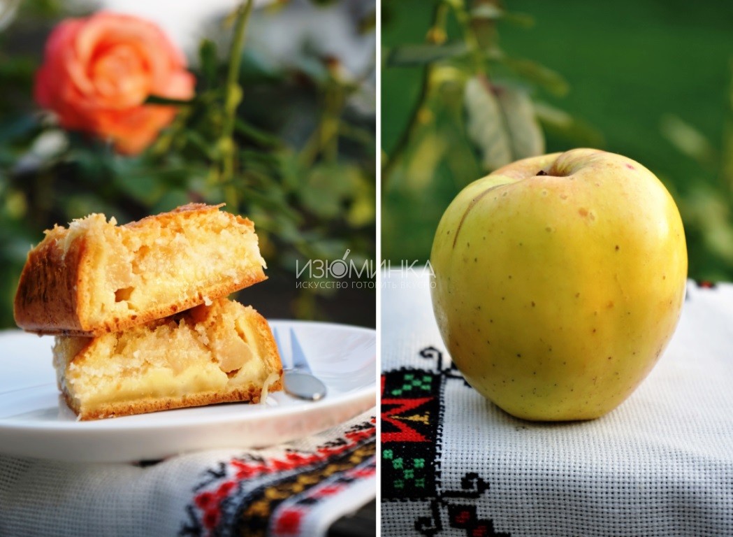 Яблочный пирог с кокосовой карамелью сладкая выпечка