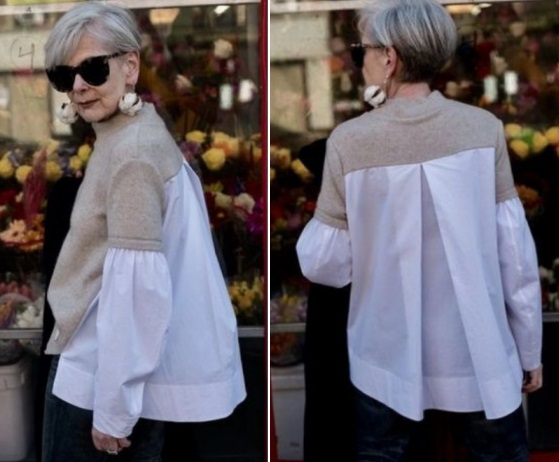 Оригинальный комбинированный свитшот